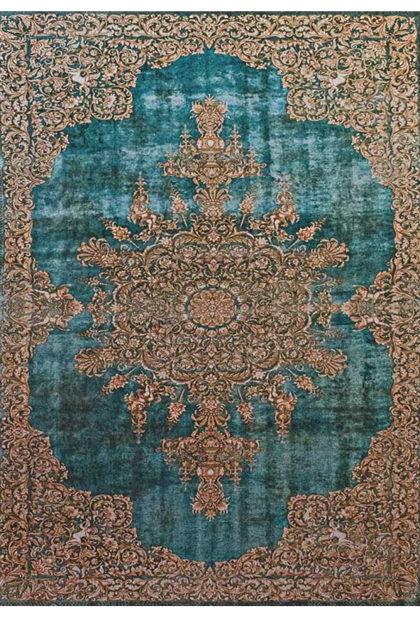 Cream Blue Rug 5116