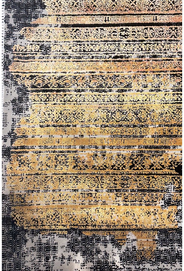 Modern Gold/Grey Silky Rug