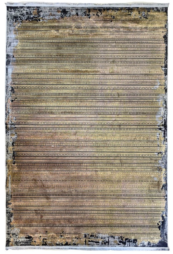 Modern Gold/Grey Silky Rug