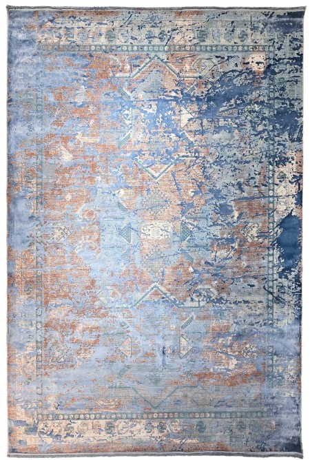 Modern Blue/Brown Silky Rug