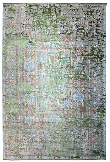 Modern Green/Blue Silky Rug