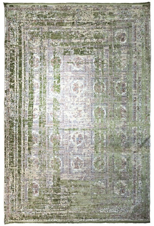 Modern Green/Grey Silky Rug