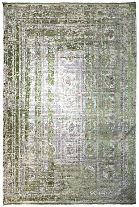 Modern Green/Grey Silky Rug