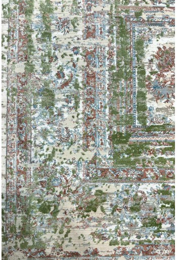 Modern Green/Grey Silky Rug 2