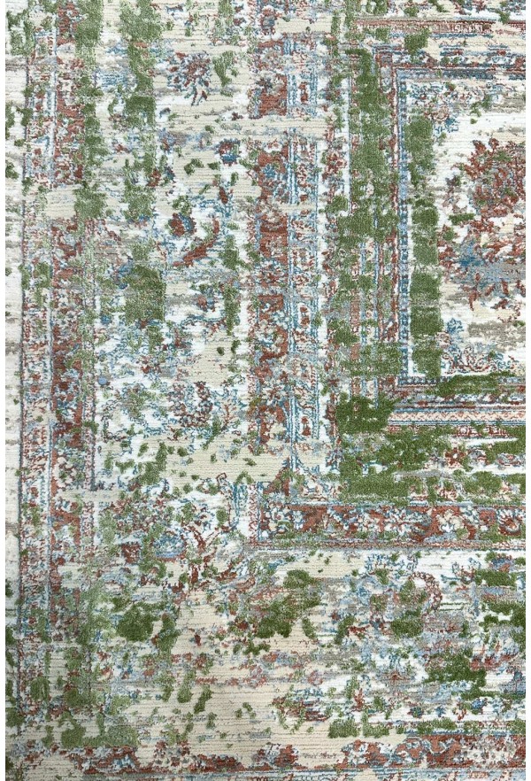 Modern Green/Grey Silky Rug