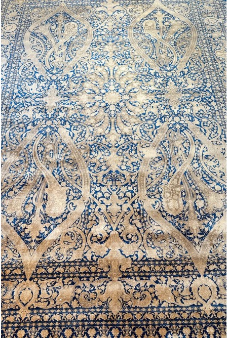 Traditional Gold/Blue Silky Rug