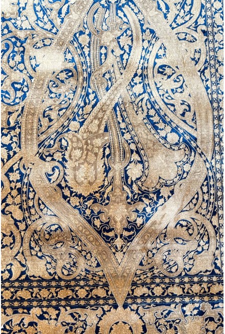 Traditional Gold/Blue Silky Rug