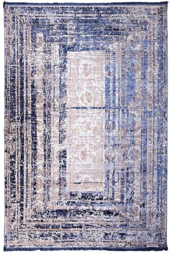 Modern Blue/Grey Silky Rug