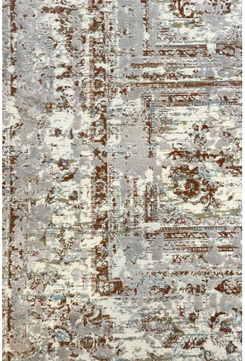 Modern Brown/White Silky Rug 2