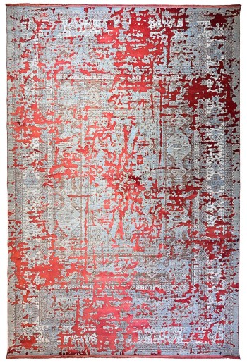 Modern Red Silky Rug