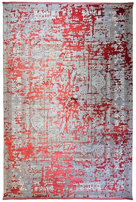 Modern Red Silky Rug