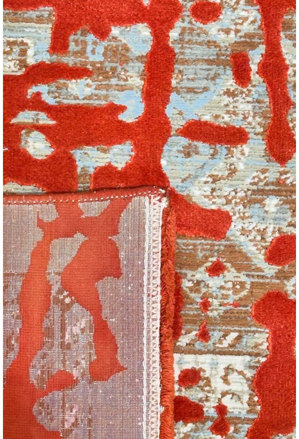 Modern Red Silky Rug