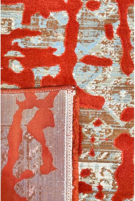 Modern Red Silky Rug