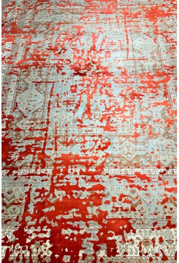 Modern Red Silky Rug 2